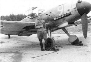 Paavo with his Messerschmit fighter